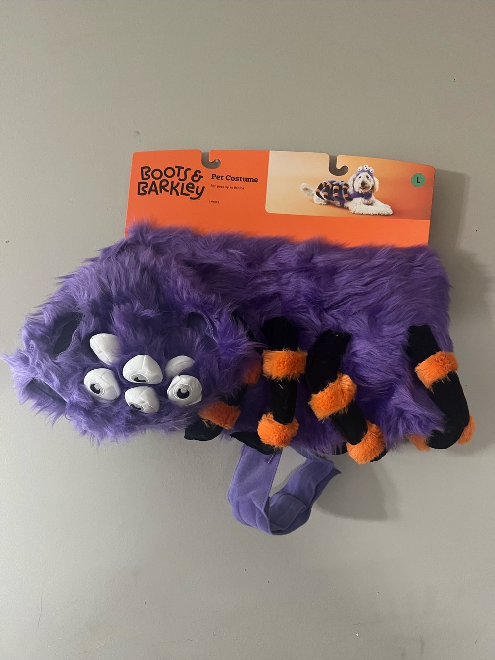 Boots & Barkley Purple Spider Dog Halloween Costume Large NWT